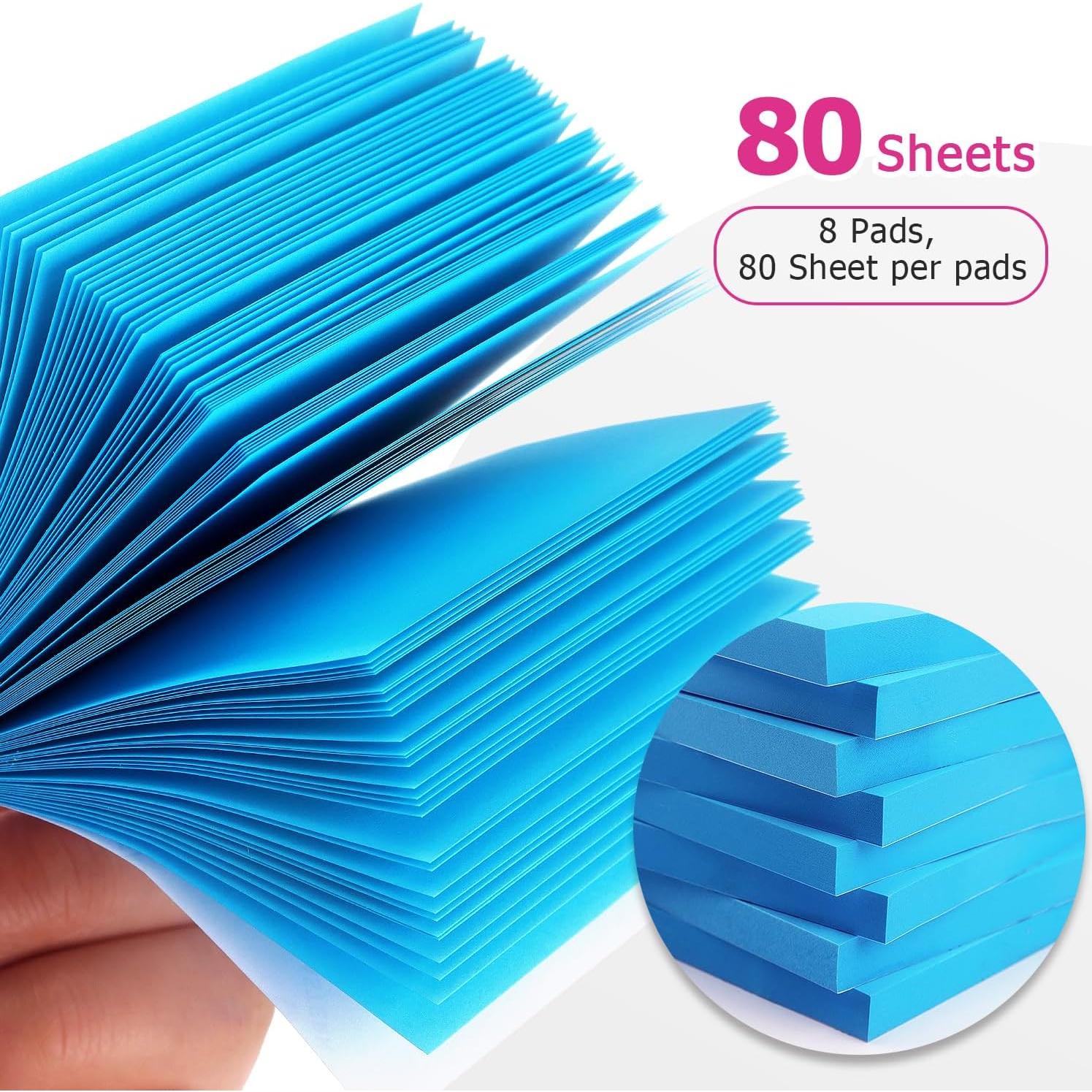 Notas Adhesivas Lobo Oriental 7.6x7.6 cm 8 Blocs 80 Hojas Azul