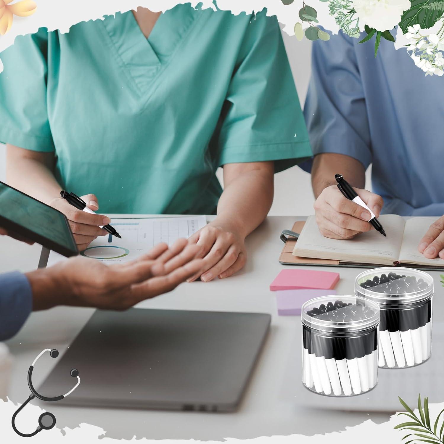 Ctosree 80 Mini Marcadores Permanentes con Clips de Llave - Negro