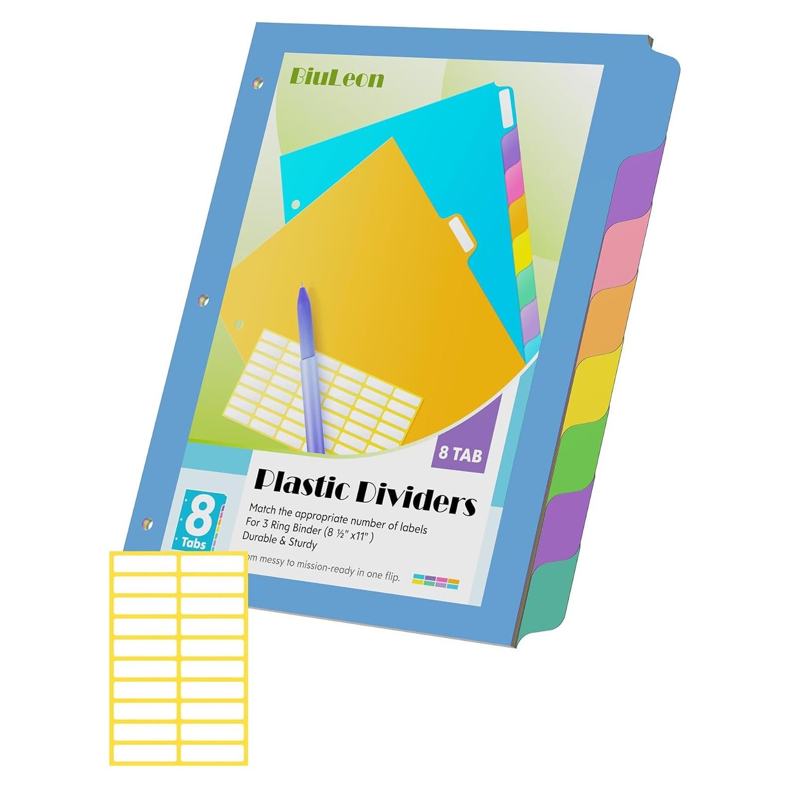 Separadores de Carpetas BiuLeon 8 Tabuladores Reutilizables