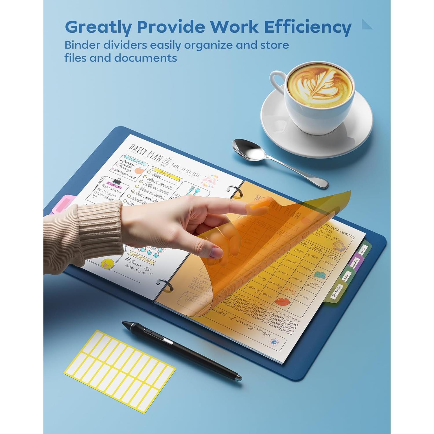 Separadores de Carpetas BiuLeon 8 Tabuladores Reutilizables