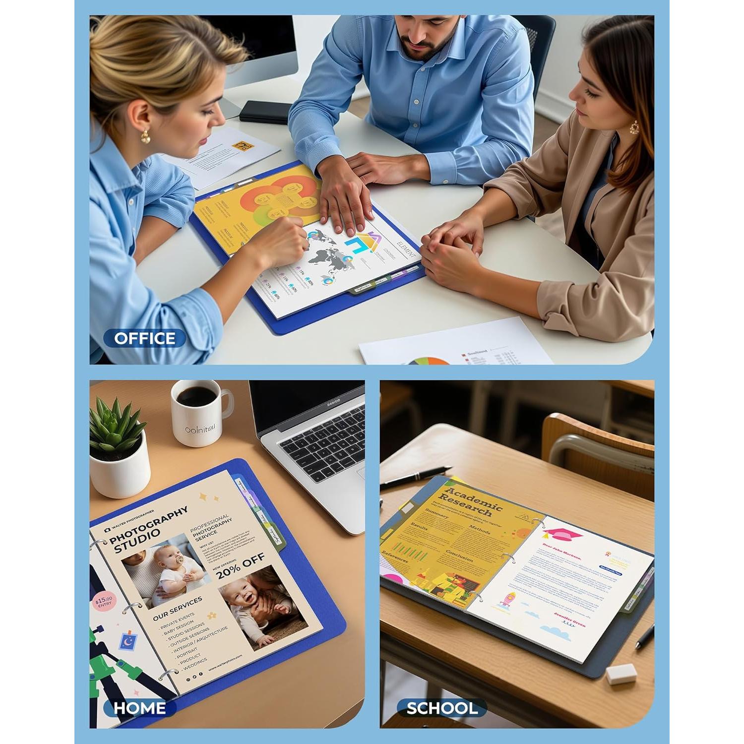 Separadores de Carpetas BiuLeon 8 Tabuladores Reutilizables