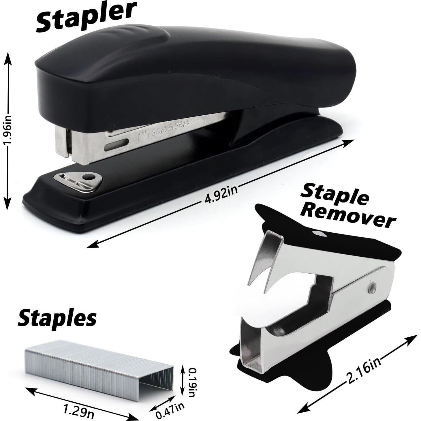 Grapadora de Oficina UPSIME Negra 25 Hojas + 2000 Grapas