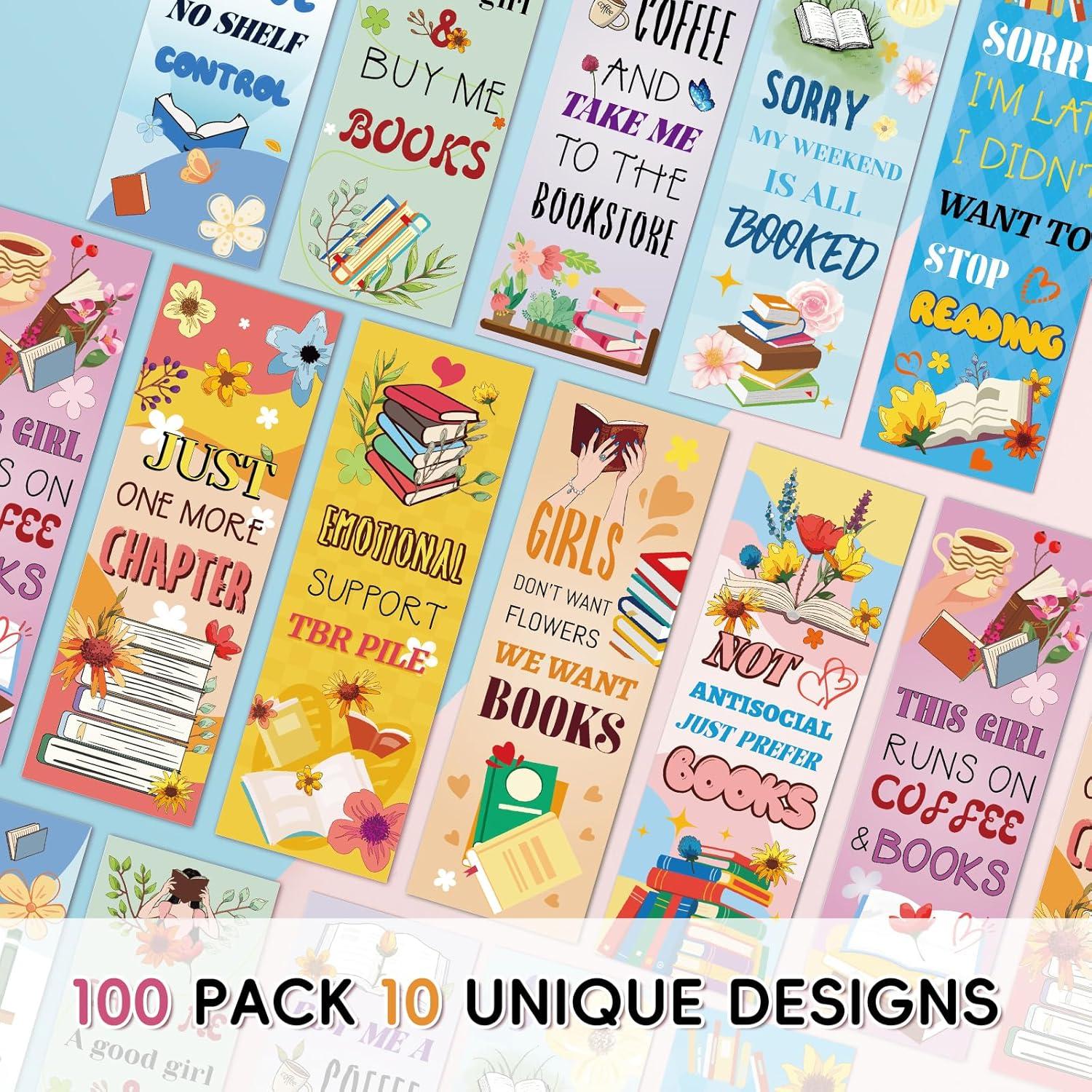 Paquete de 100 Marcadores Doble Cara Zhirlyn para Lectores