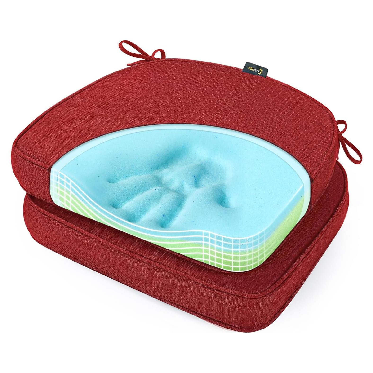 Cojines de Silla SUNROX 43x40 cm Espuma Memoria Resistente Agua (Set 2)