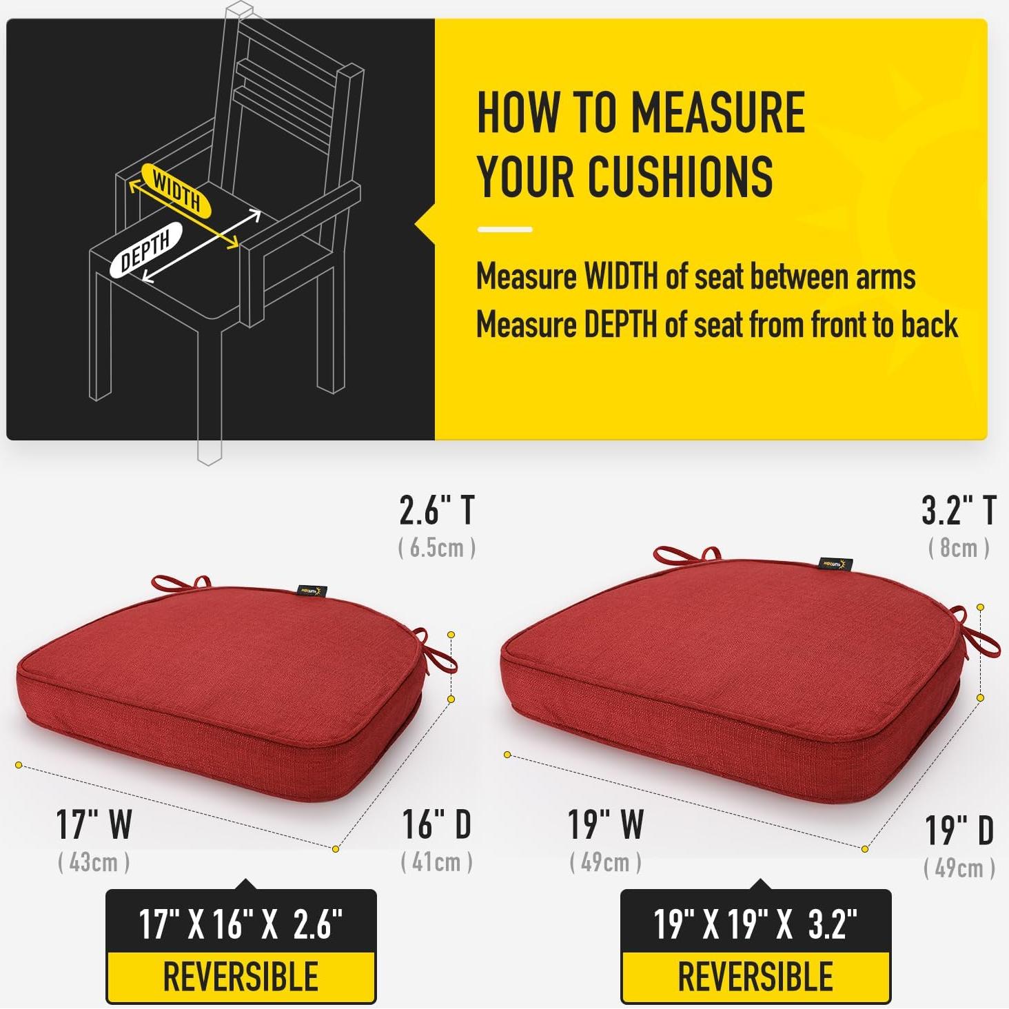 Cojines de Silla SUNROX 43x40 cm Espuma Memoria Resistente Agua (Set 2)