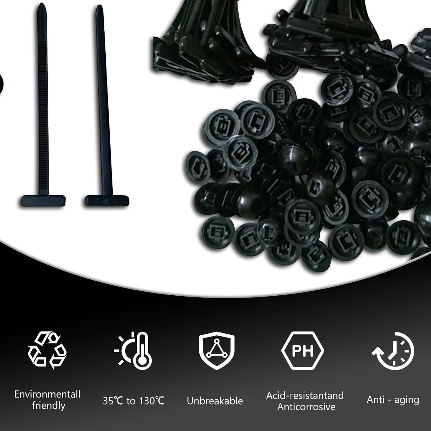 Hebilla de Brida de Cable Universal Leocfy 50PCS Nylon Resistente