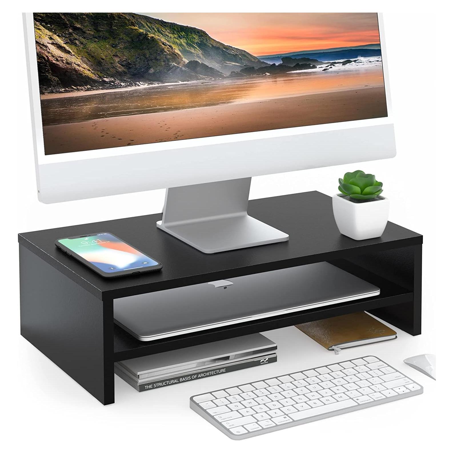 Soporte para Monitor FITUEYES de Madera 42.4 cm Negro