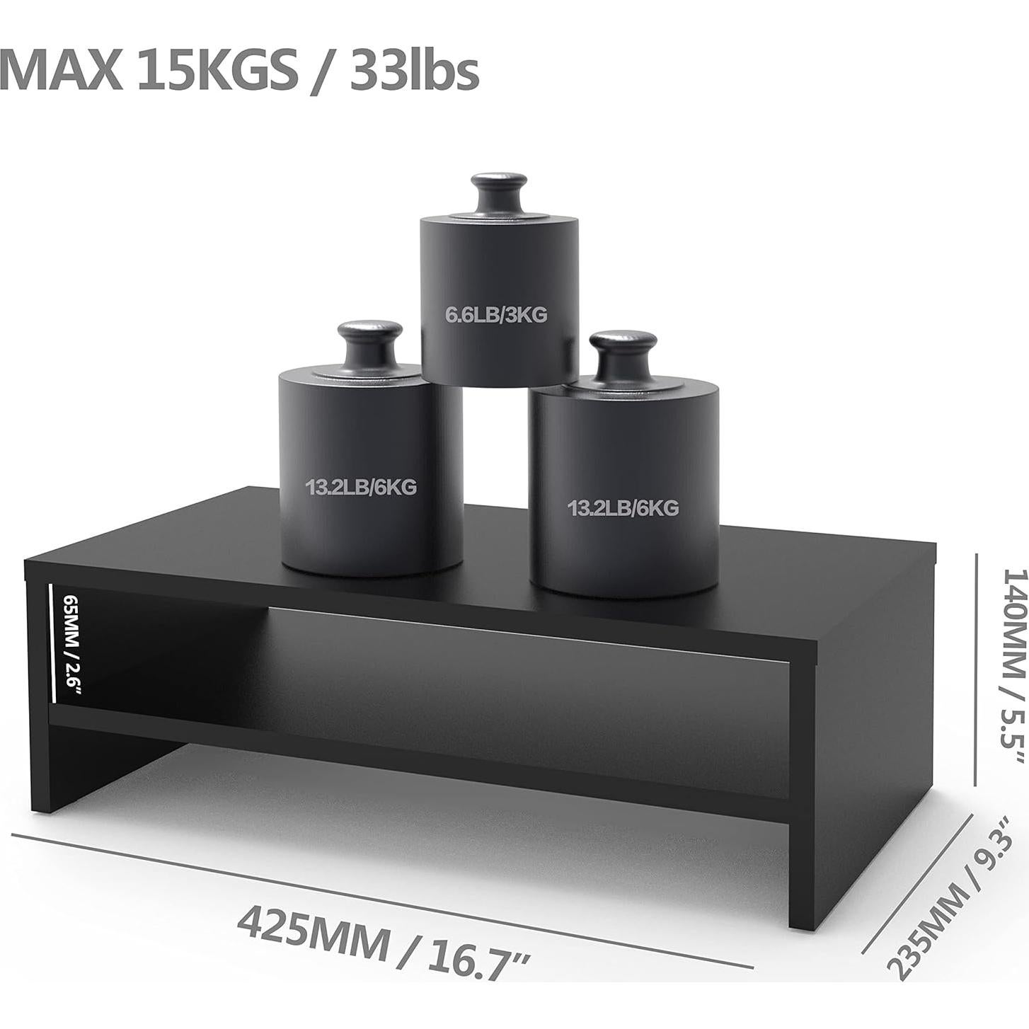 Soporte para Monitor FITUEYES de Madera 42.4 cm Negro