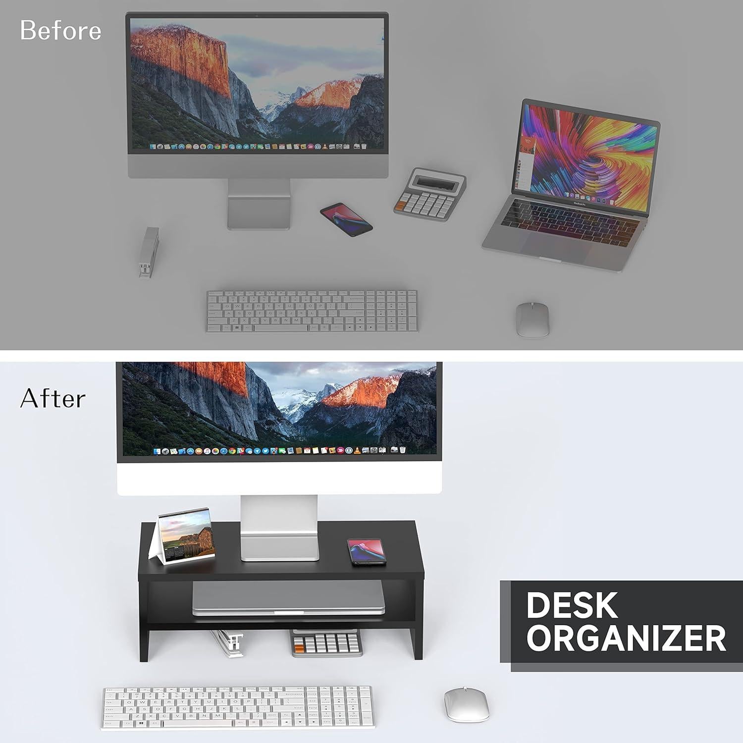 Soporte para Monitor FITUEYES de Madera 42.4 cm Negro