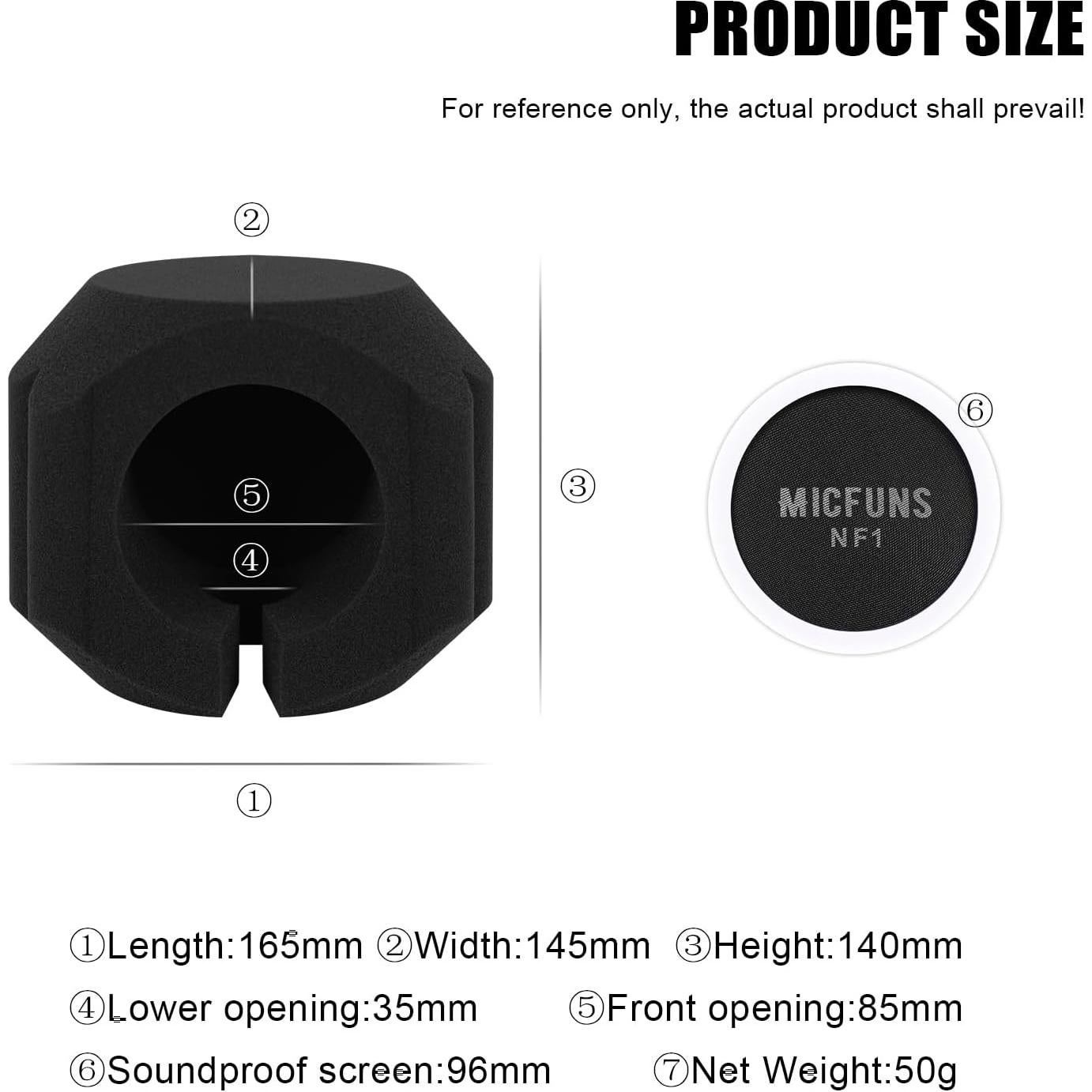 Filtro de Pop para Micrófono NF1 - Reducción Acústica 45mm