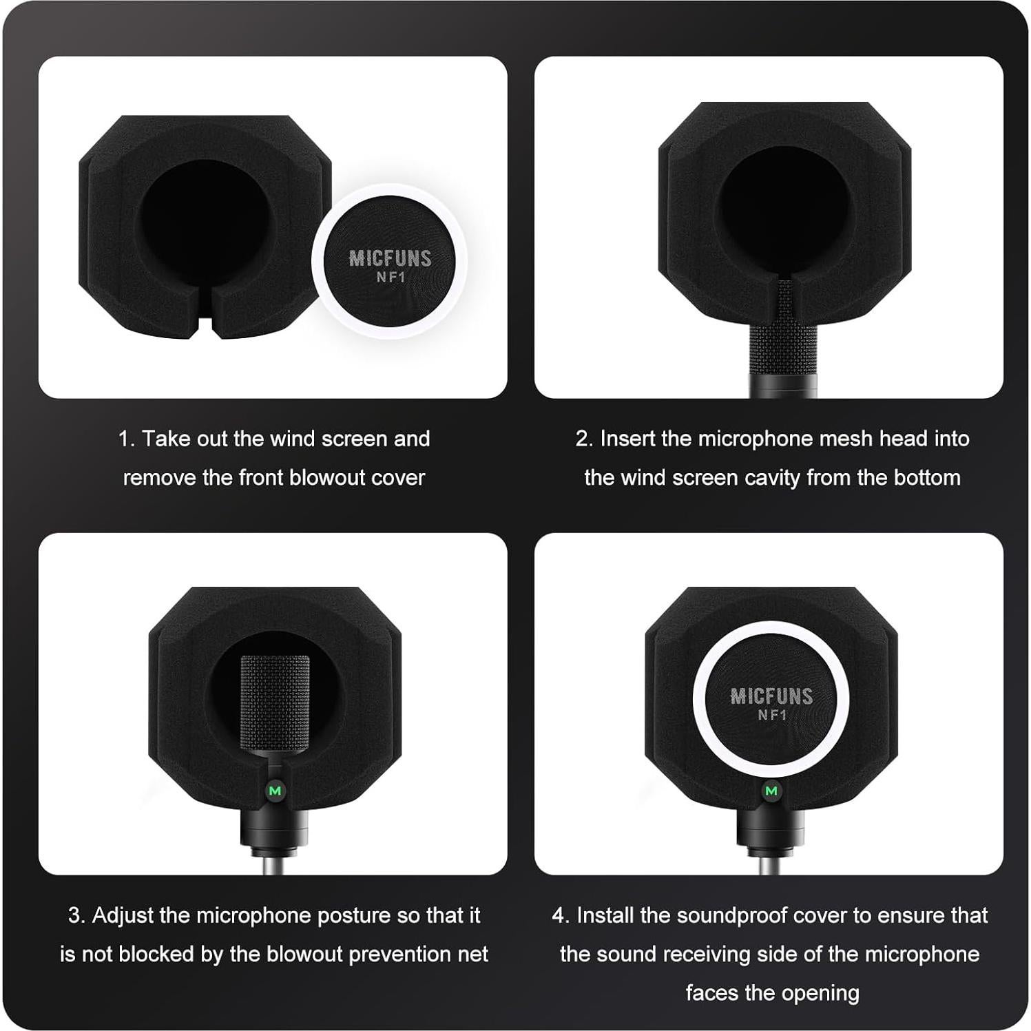 Filtro de Pop para Micrófono NF1 - Reducción Acústica 45mm