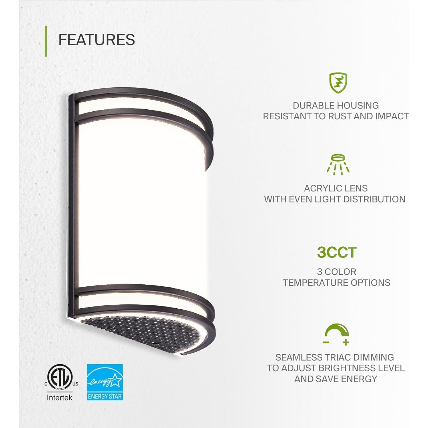 Luz de Pared LED Interior ASD Bronce Aceitado 25.4cm 3000K-5000K