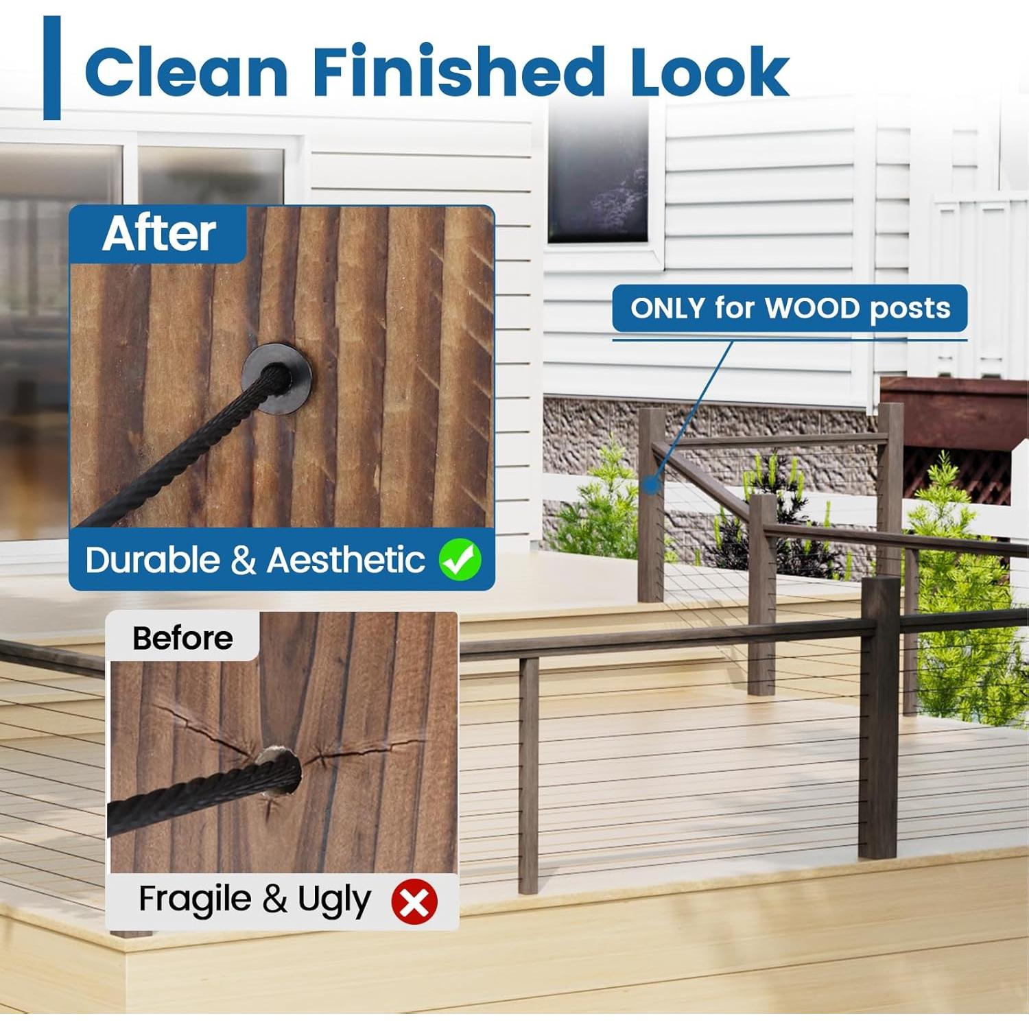 Muzata 40 Fundas Protectores de Cable T316 Acero Inoxidable