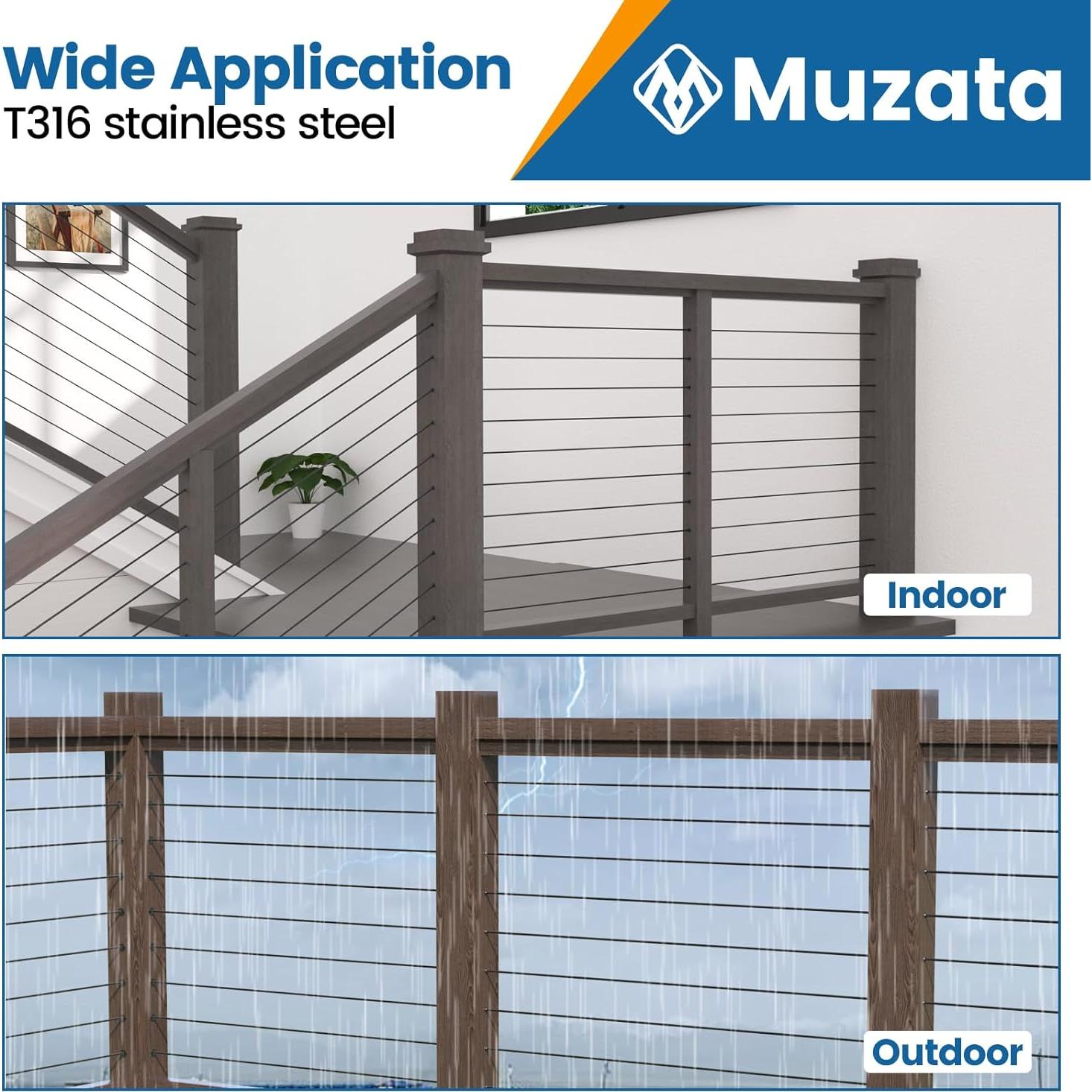 Muzata 40 Fundas Protectores de Cable T316 Acero Inoxidable