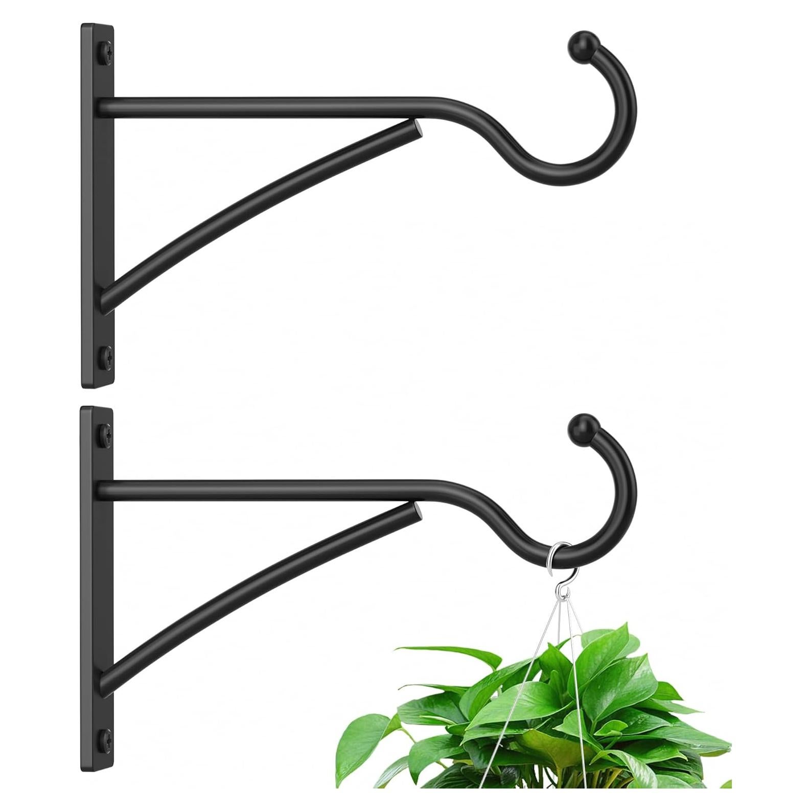 Ganchos para Plantas Saffruff 15 cm Metal Negro Paquete de 2