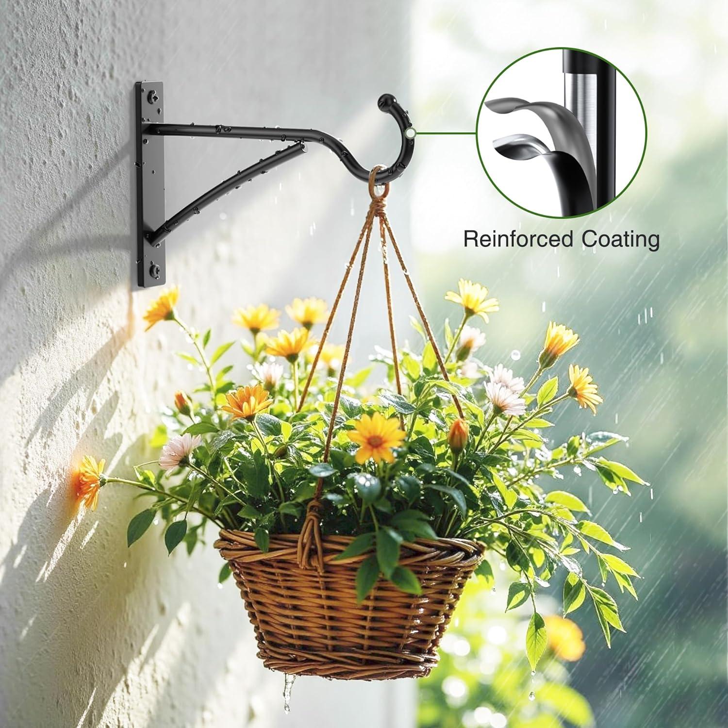 Ganchos para Plantas Saffruff 15 cm Metal Negro Paquete de 2
