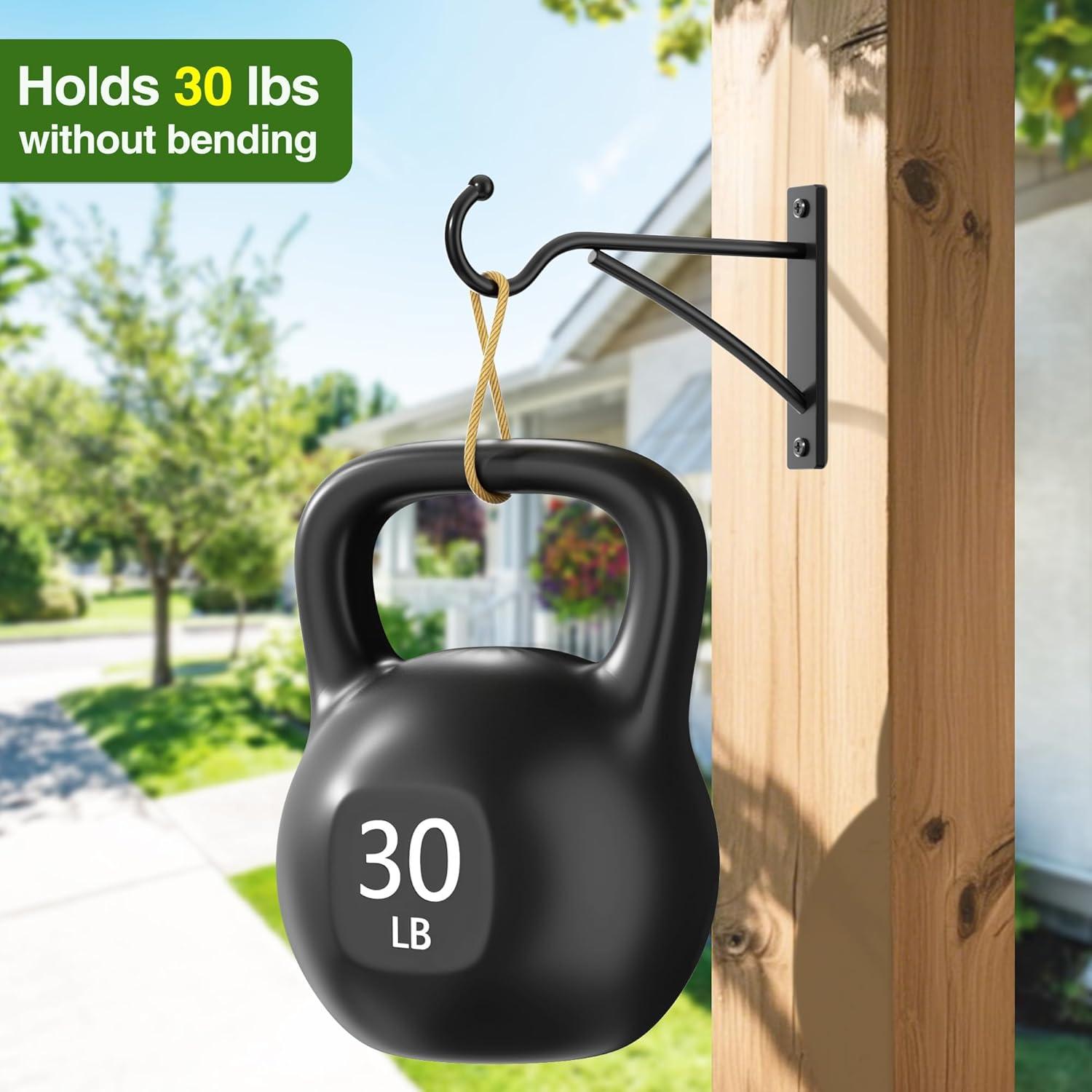 Ganchos para Plantas Saffruff 15 cm Metal Negro Paquete de 2