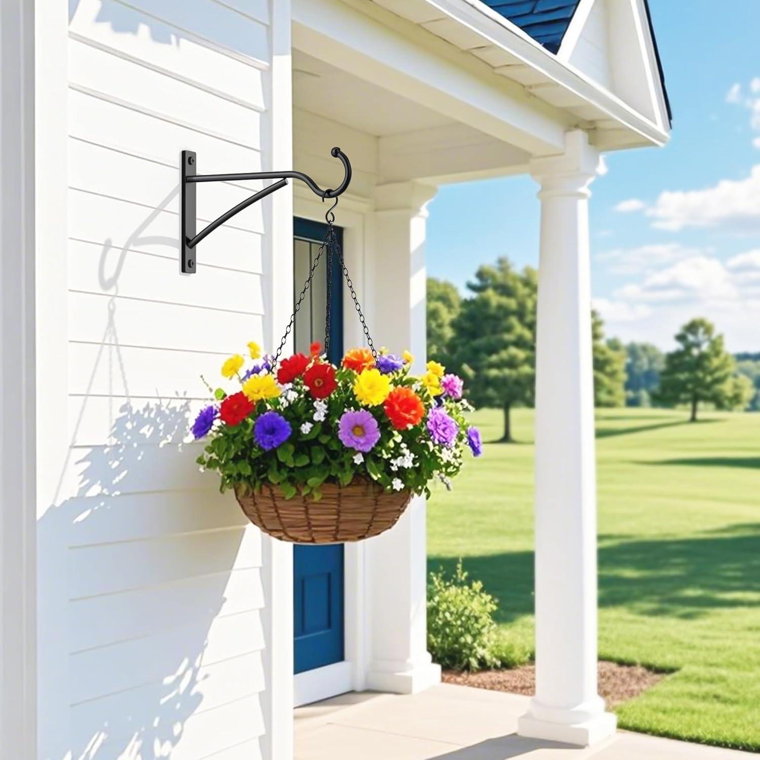 Ganchos para Plantas Saffruff 15 cm Metal Negro Paquete de 2