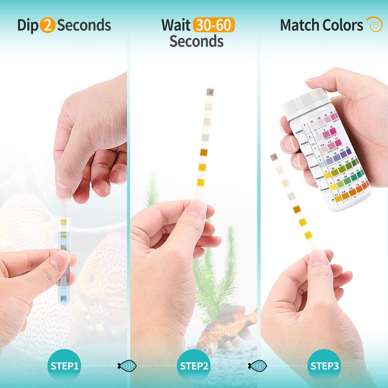 Kit de Prueba de Acuario 7 en 1 Umlecoa - 125 Tiras de Prueba