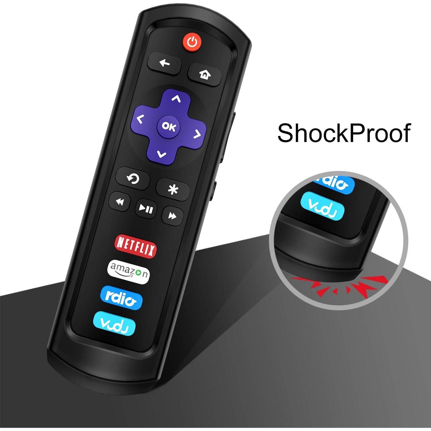 Funda Protectora Fintie para Control Remoto Roku y TCL - Negra