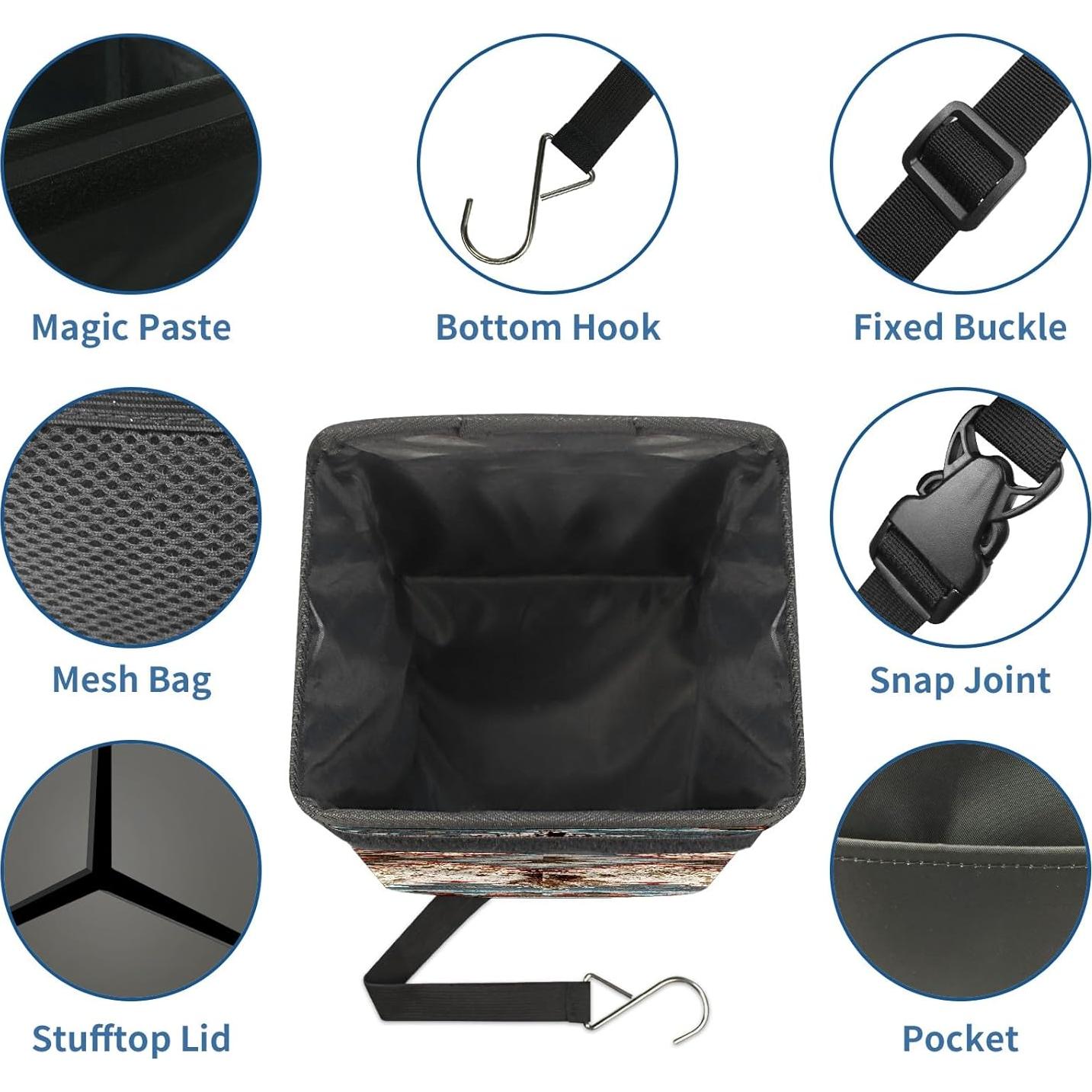 Basurero de Auto Plegable Longlugoo a Prueba de Fugas 24.13x17.02x16 cm