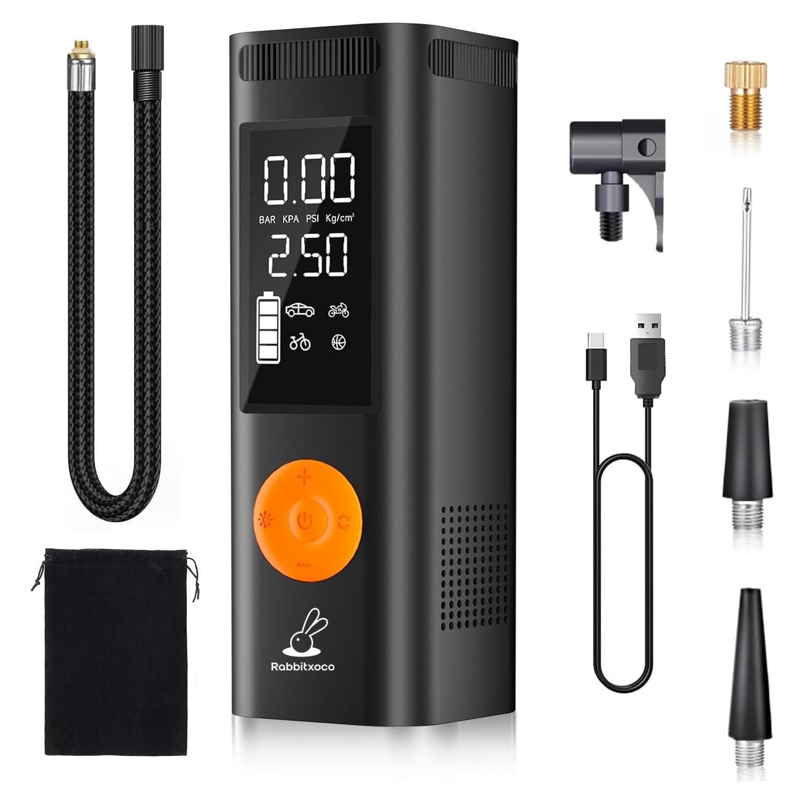 Compresor de Aire Portátil RABBITXOCO 150 PSI Inflador Neumáticos