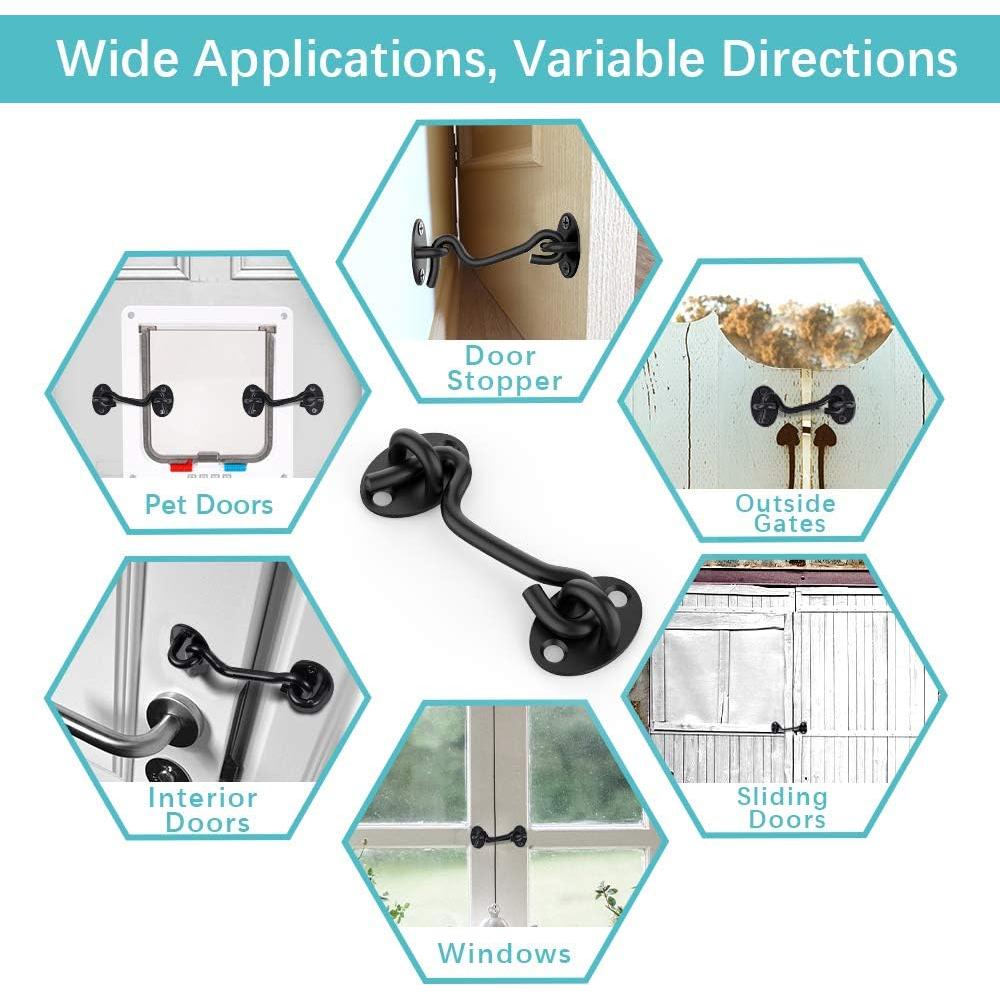 Cerradura de Puerta de Granero CRANACH 10 cm Acero Inoxidable 2 Pzs