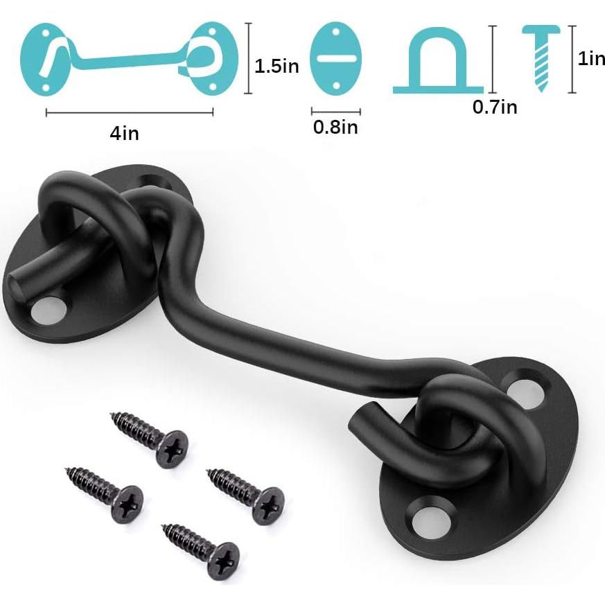 Cerradura de Puerta de Granero CRANACH 10 cm Acero Inoxidable 2 Pzs