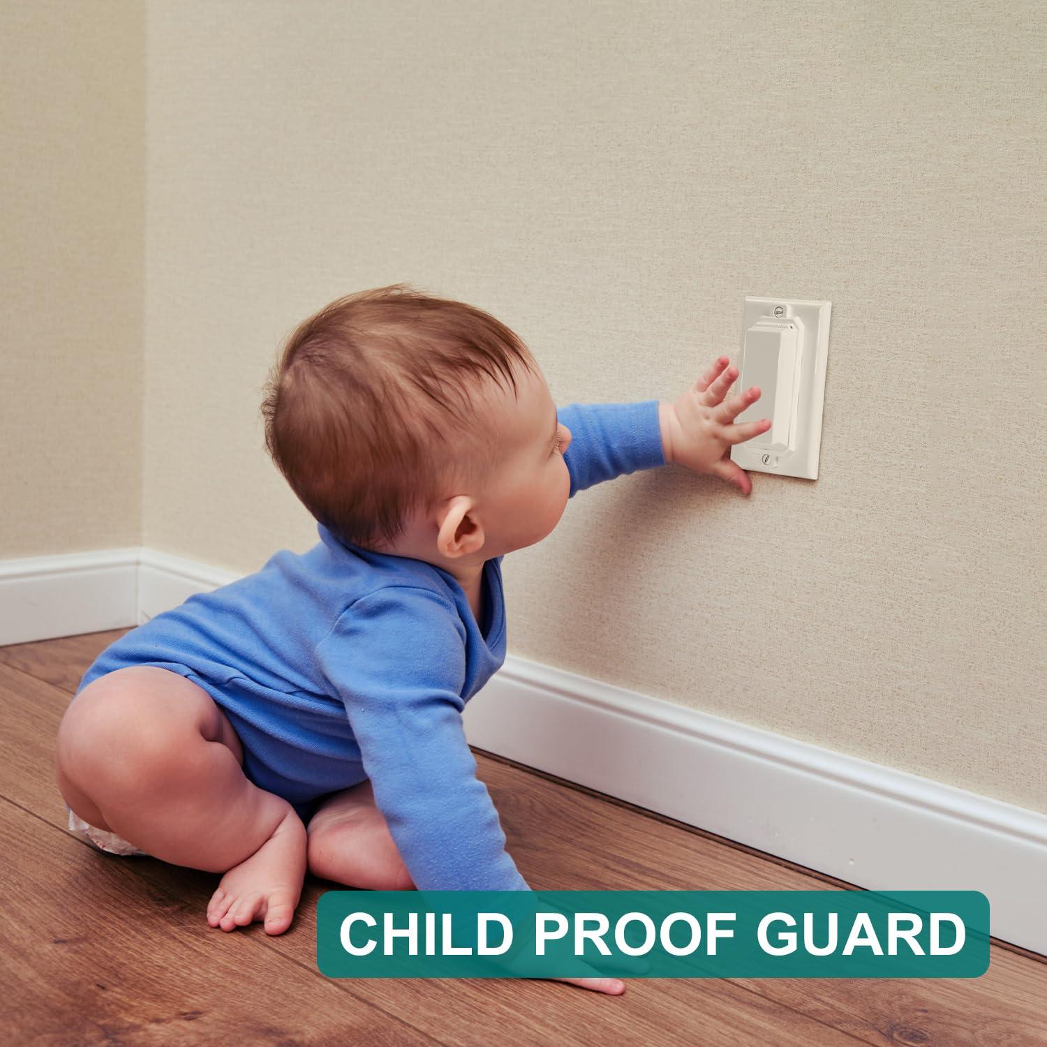 Protector de Interruptor de Luz CLYMENE Estilo Rocker Blanco 2 Pzs