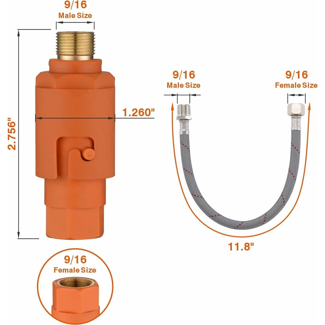 Filtro de Agua RULIA con Manguera de Extensión 2 Piezas