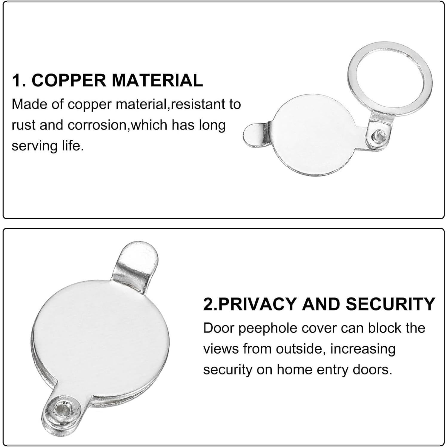 Cubierta de Mirilla PATIKIL 12mm Cromo Brillante 2pcs