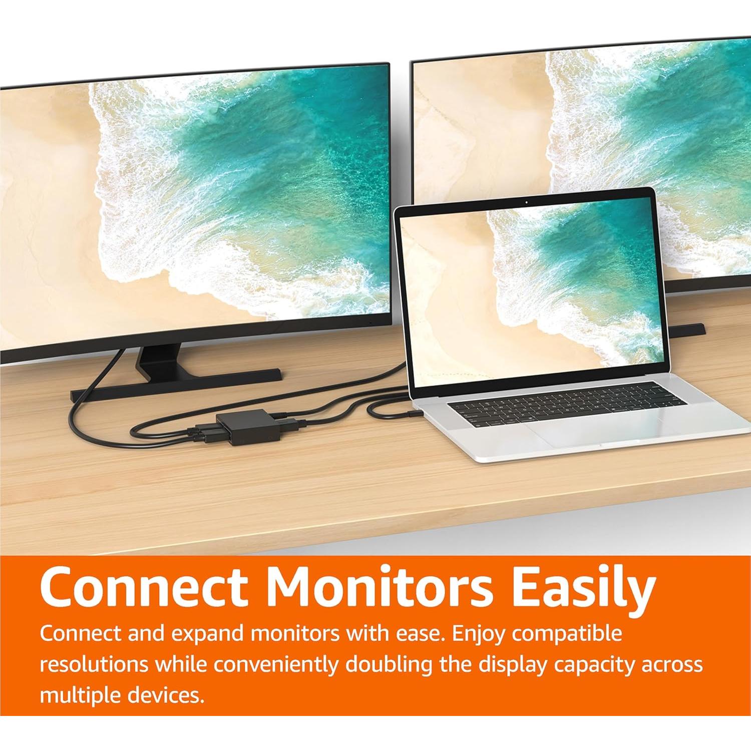 Divisor HDMI Amazon Basics 1x2 4K@30Hz Negro