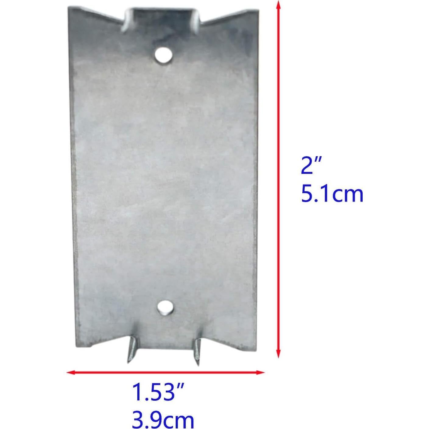 50 Placas de Clavo de Seguridad Qlvily 3.81 x 5.08 cm Hierro