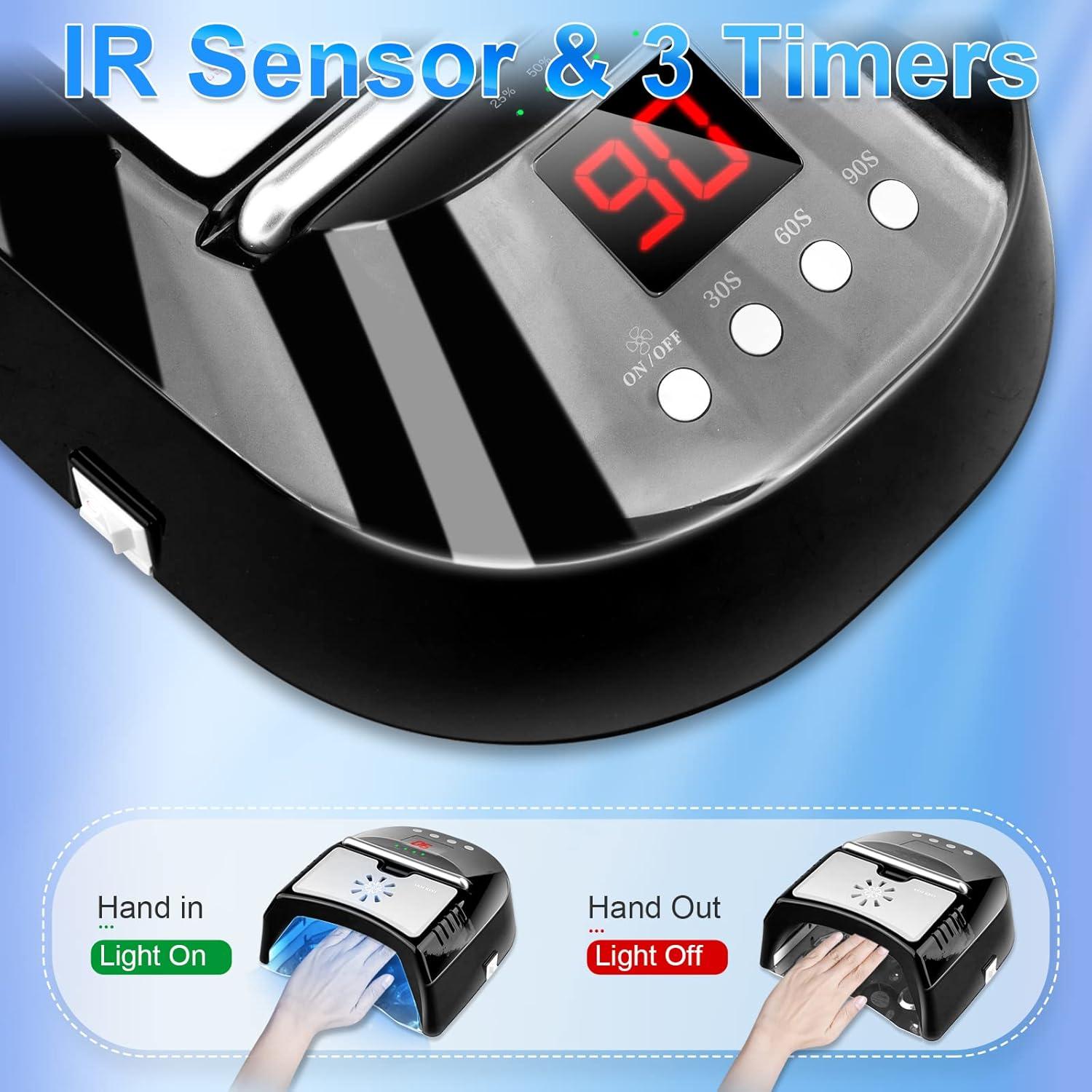 Lámpara de Uñas UV LED IMENE 72W Inalámbrica con Ventilador