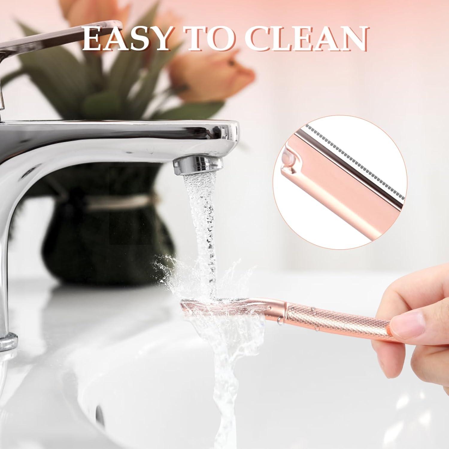 Rasuradora de Cejas y Dermaplaning Oro Rosa - 10 Cuchillas