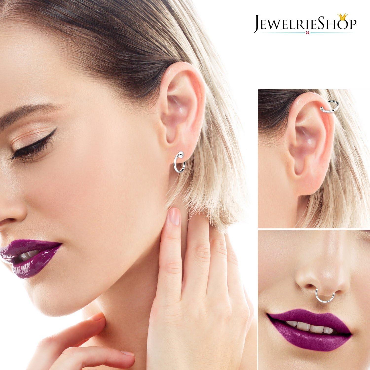 Pendientes Aros Falsos Clip On JewelrieShop Plata 1 Par