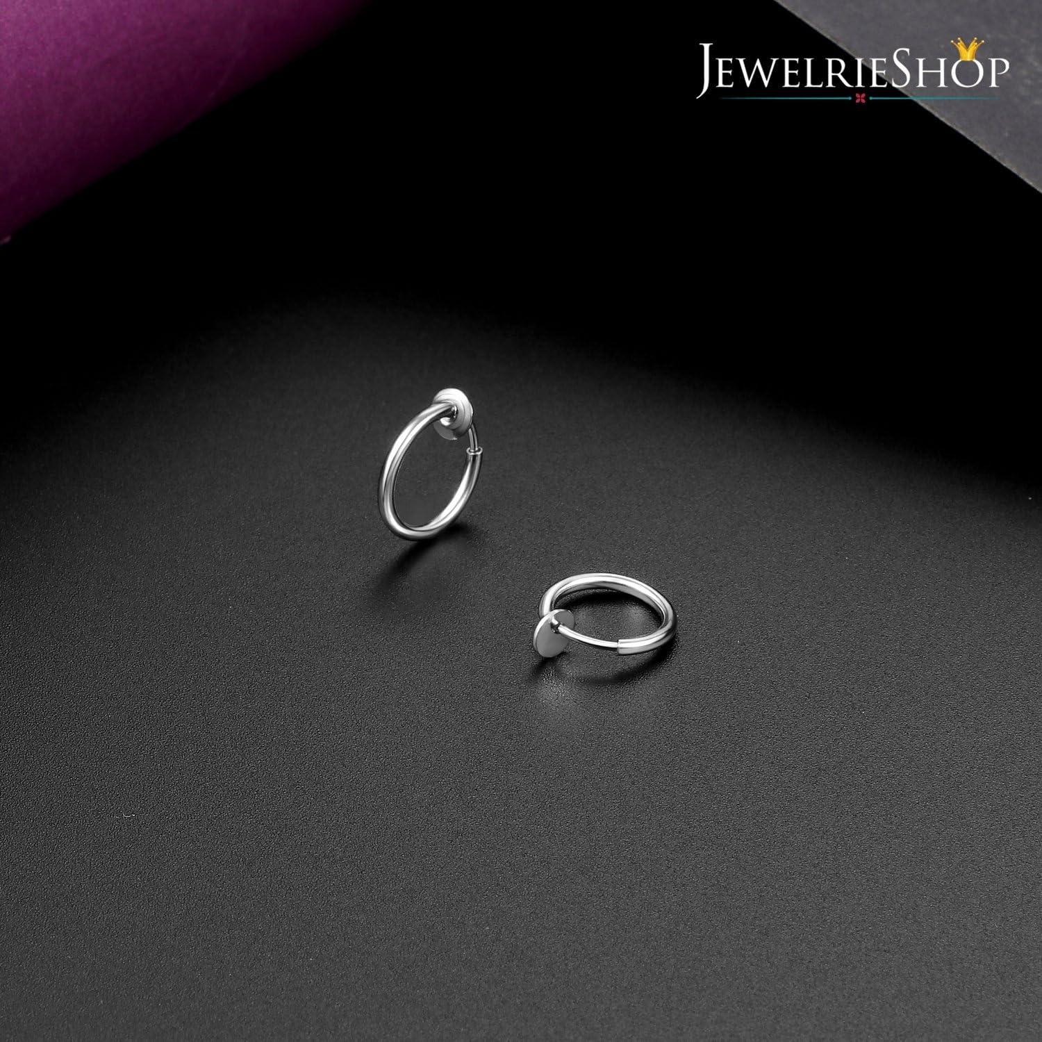 Pendientes Aros Falsos Clip On JewelrieShop Plata 1 Par