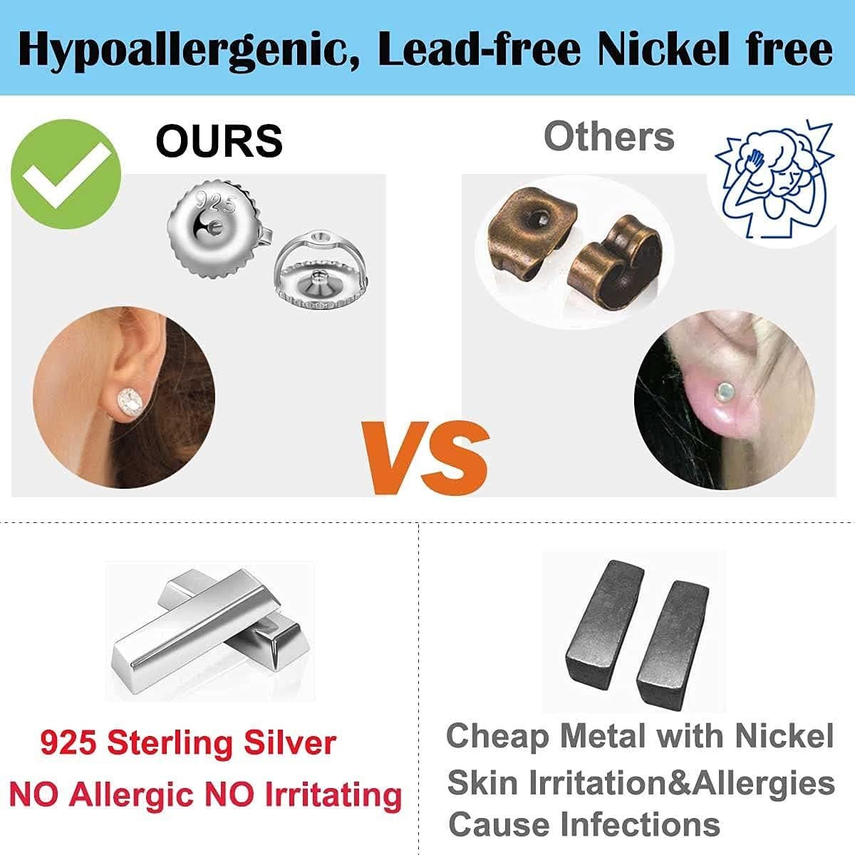 Resortes de Earring Kouley 14K y Plata Esterlina 925 - 3 Pares