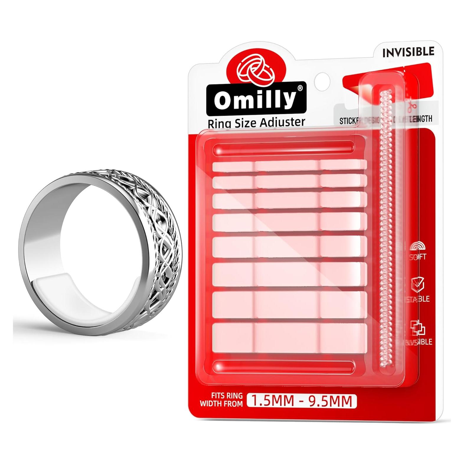 Ajustadores de Talla de Anillo Omilly - 144 Piezas, Silicona Transparente