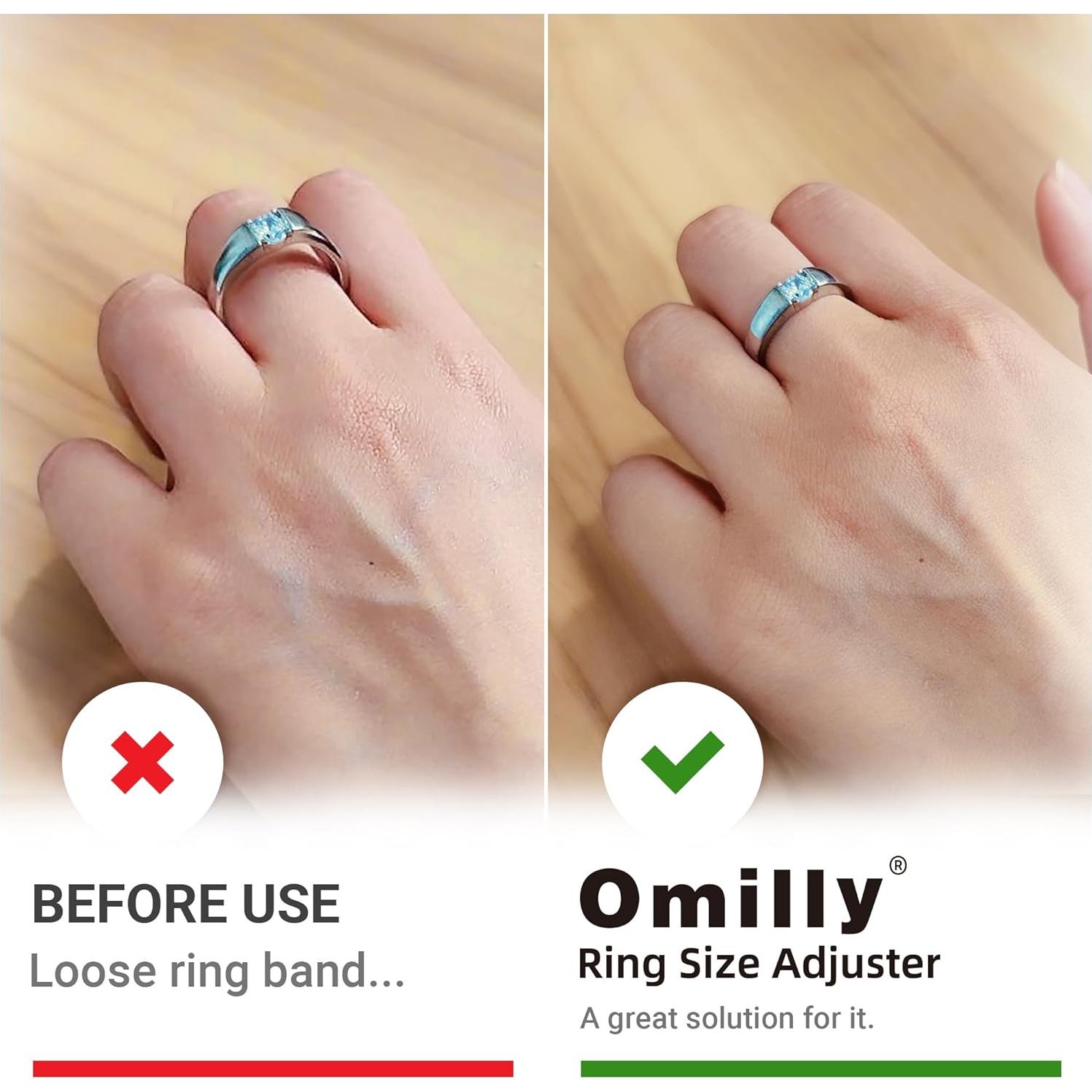 Ajustadores de Talla de Anillo Omilly - 144 Piezas, Silicona Transparente