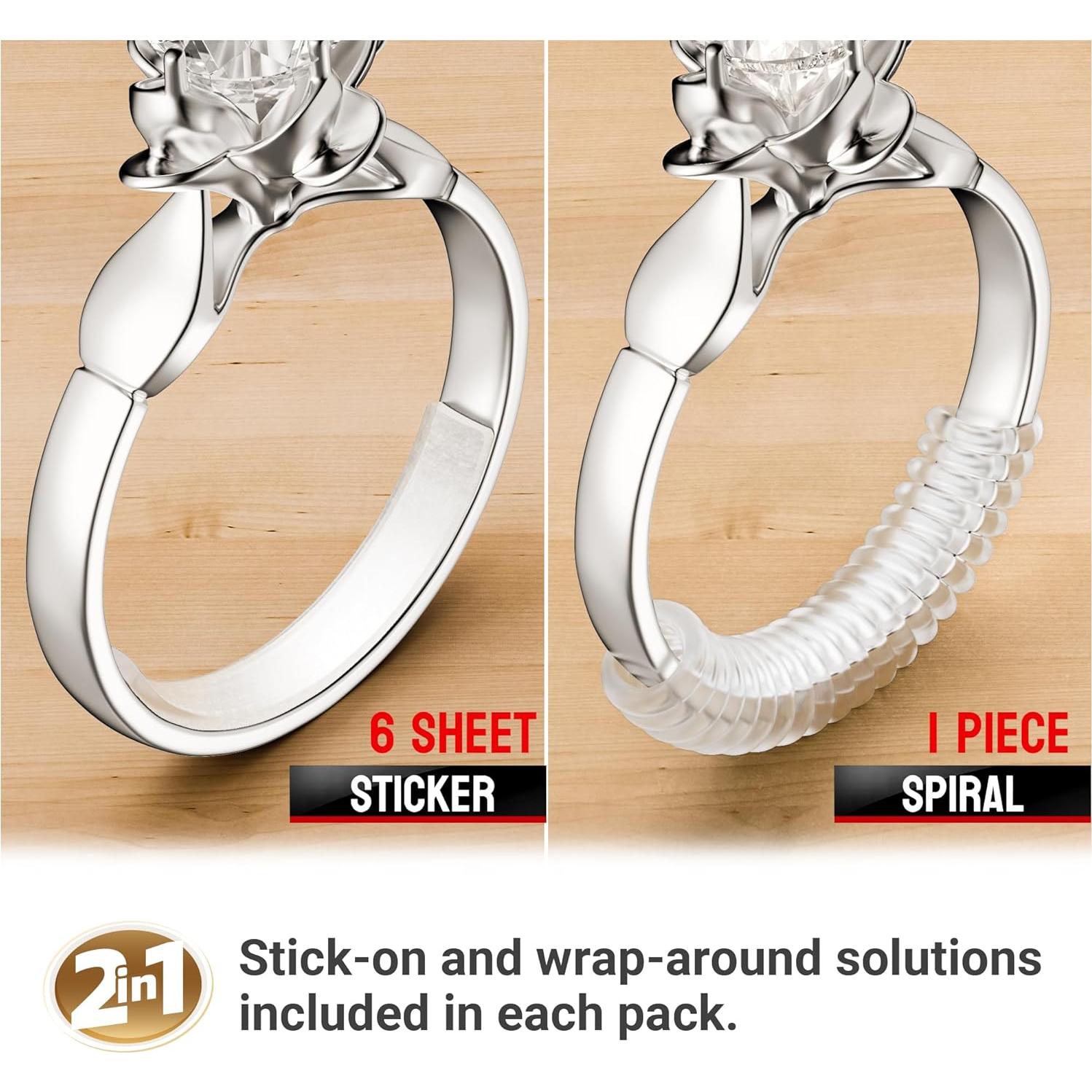 Ajustadores de Talla de Anillo Omilly - 144 Piezas, Silicona Transparente