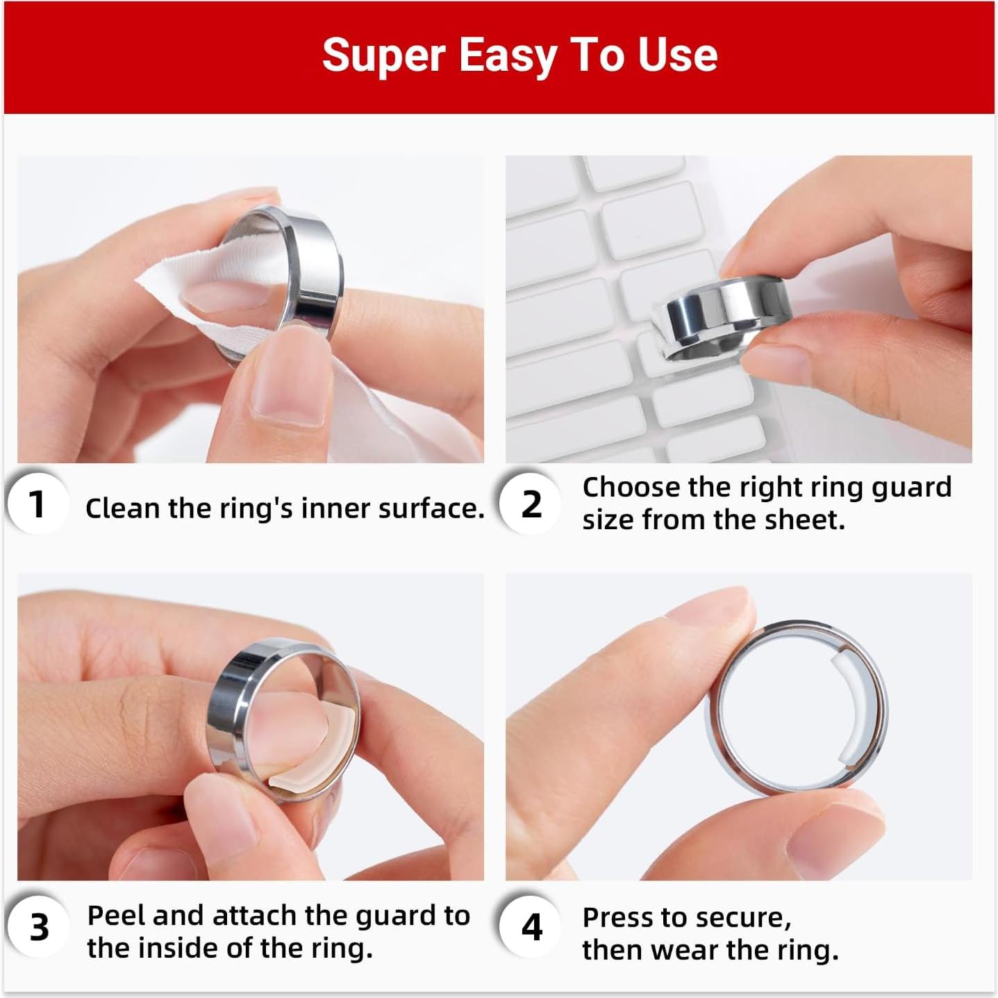 Ajustadores de Talla de Anillo Omilly - 144 Piezas, Silicona Transparente