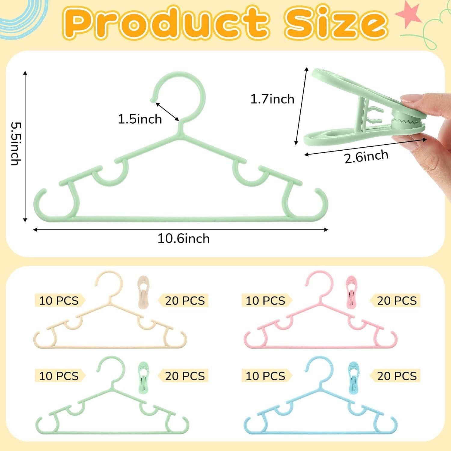 Perchas para Bebés Hsei 26.9 cm Multicolor con Clips - 120 Piezas