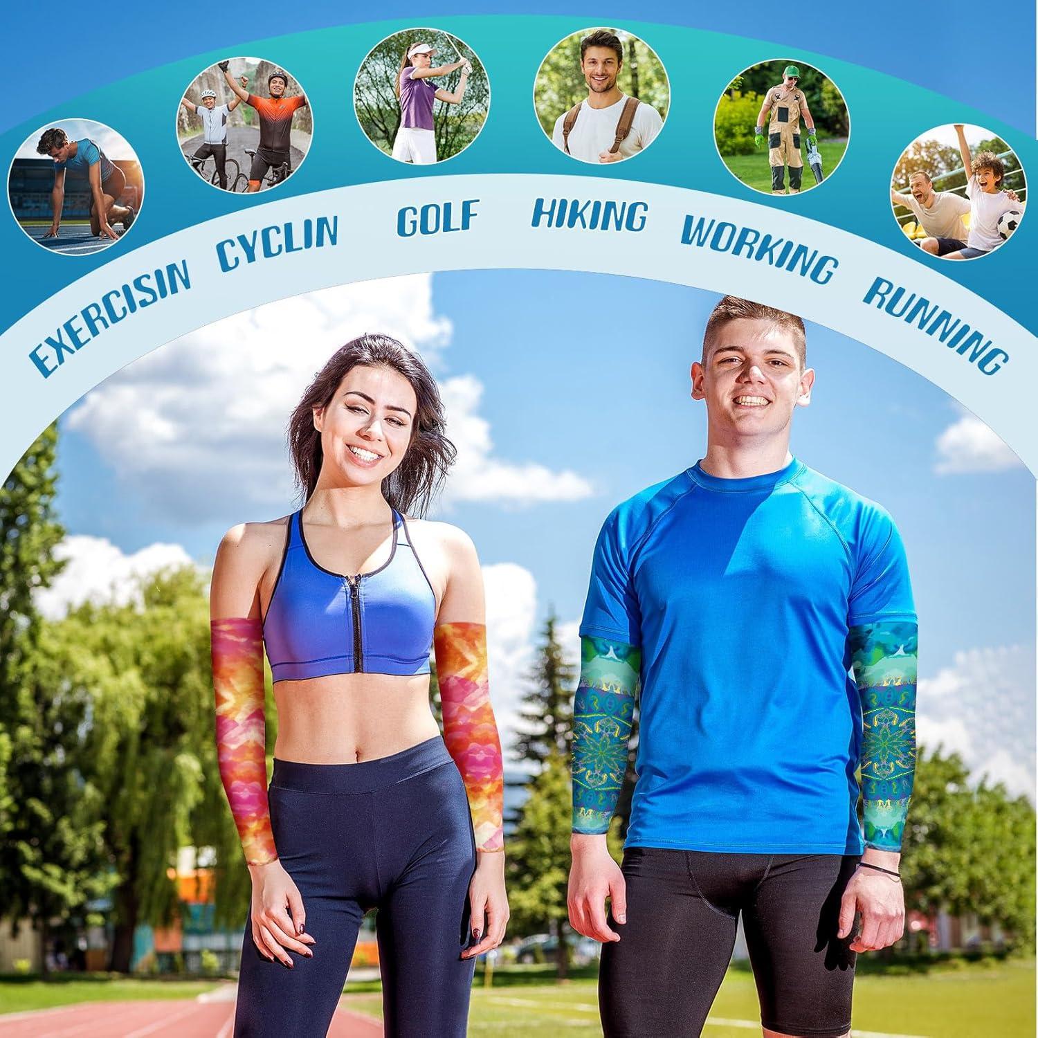 12 Pares Mangas UV para Mujeres y Hombres 53cm - Protección Solar