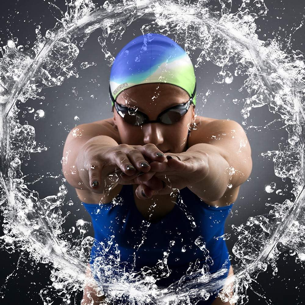 Gorros de natación de silicona Vsidea - 2 paquetes para adultos