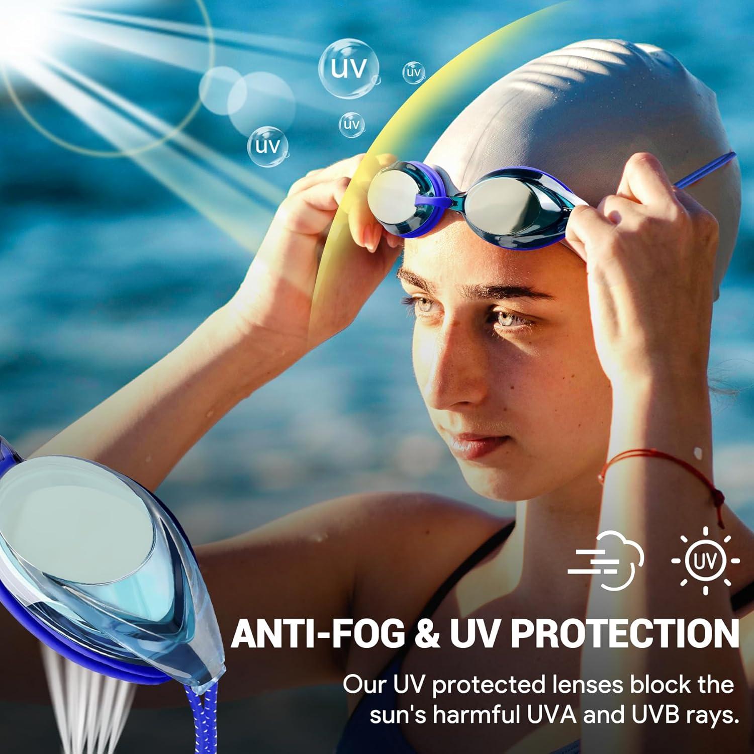 Gafas de natación Otionus unisex con correa elástica y lentes UV