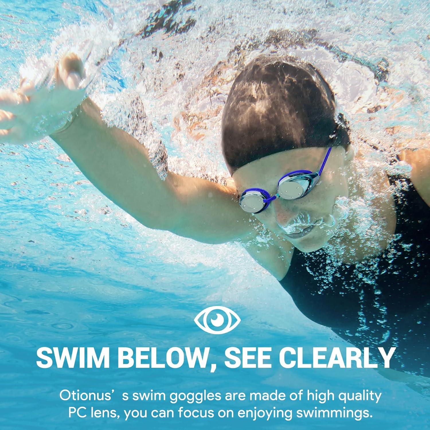 Gafas de natación Otionus unisex con correa elástica y lentes UV