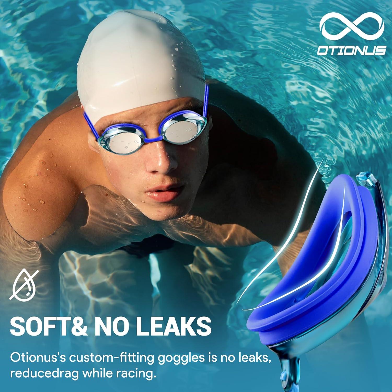 Gafas de natación Otionus unisex con correa elástica y lentes UV