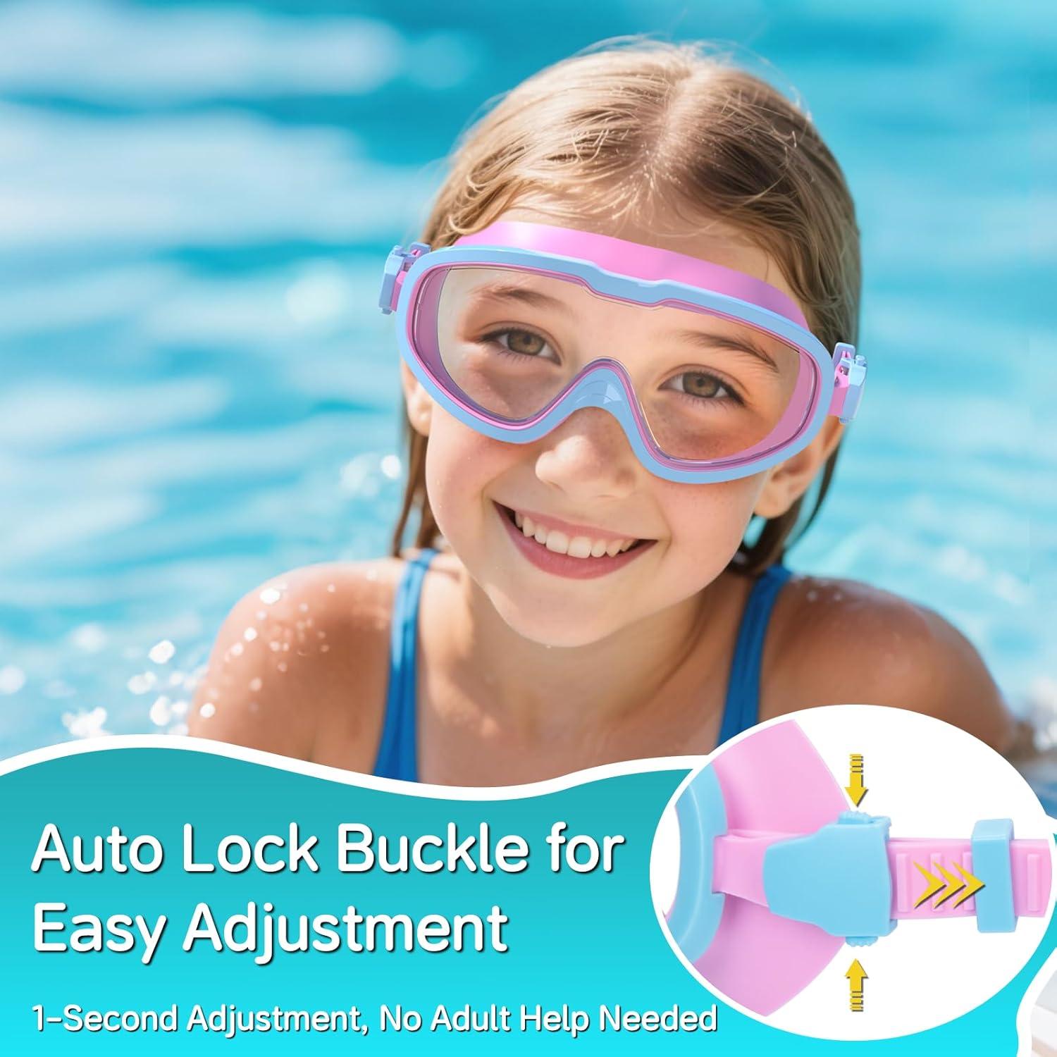 Gafas de Natación para Niños Bairuifu con Clip Nasal y Tapones