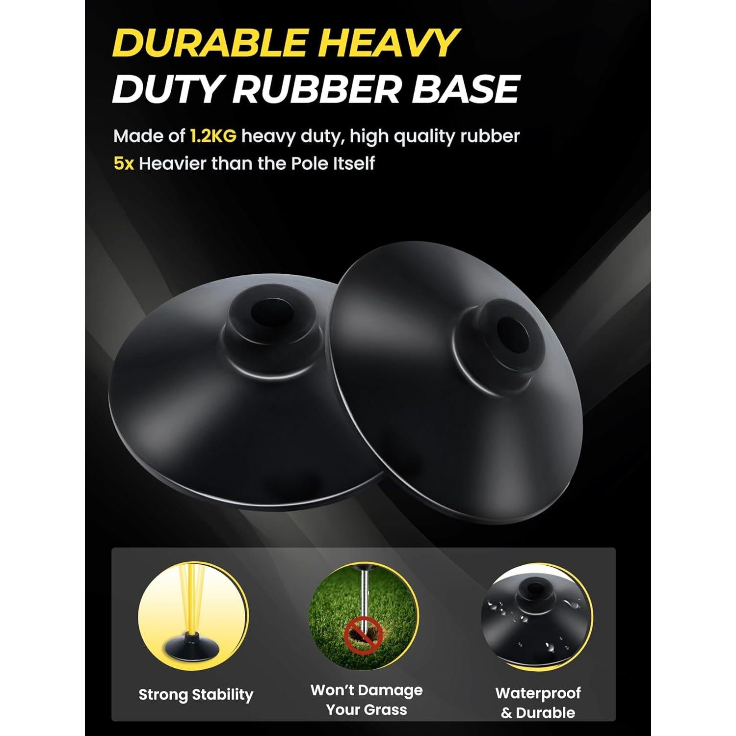 Postes de Agilidad SEAOTTER 1.83 m - Paquete de 4 con Base de Goma